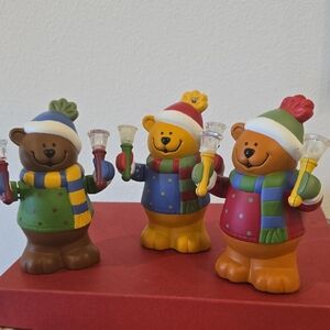 Vintage Avon Holiday Bell Band Trio Bear Toy Set Batteries Included
